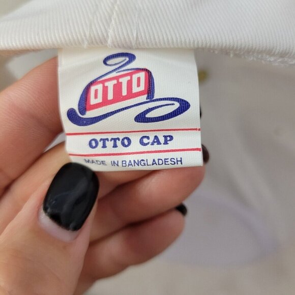 Mission Rubber Company Hat Vintage Snapback Otto Cap White Navy - Picture 7 of 11